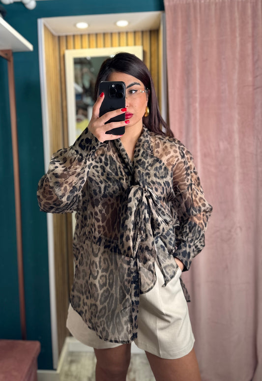 Camicia con top maculata