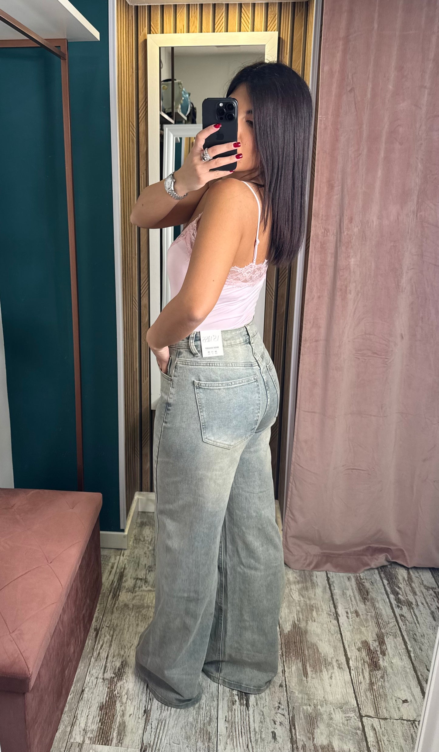 Jeans Wide Baggy sabbiato