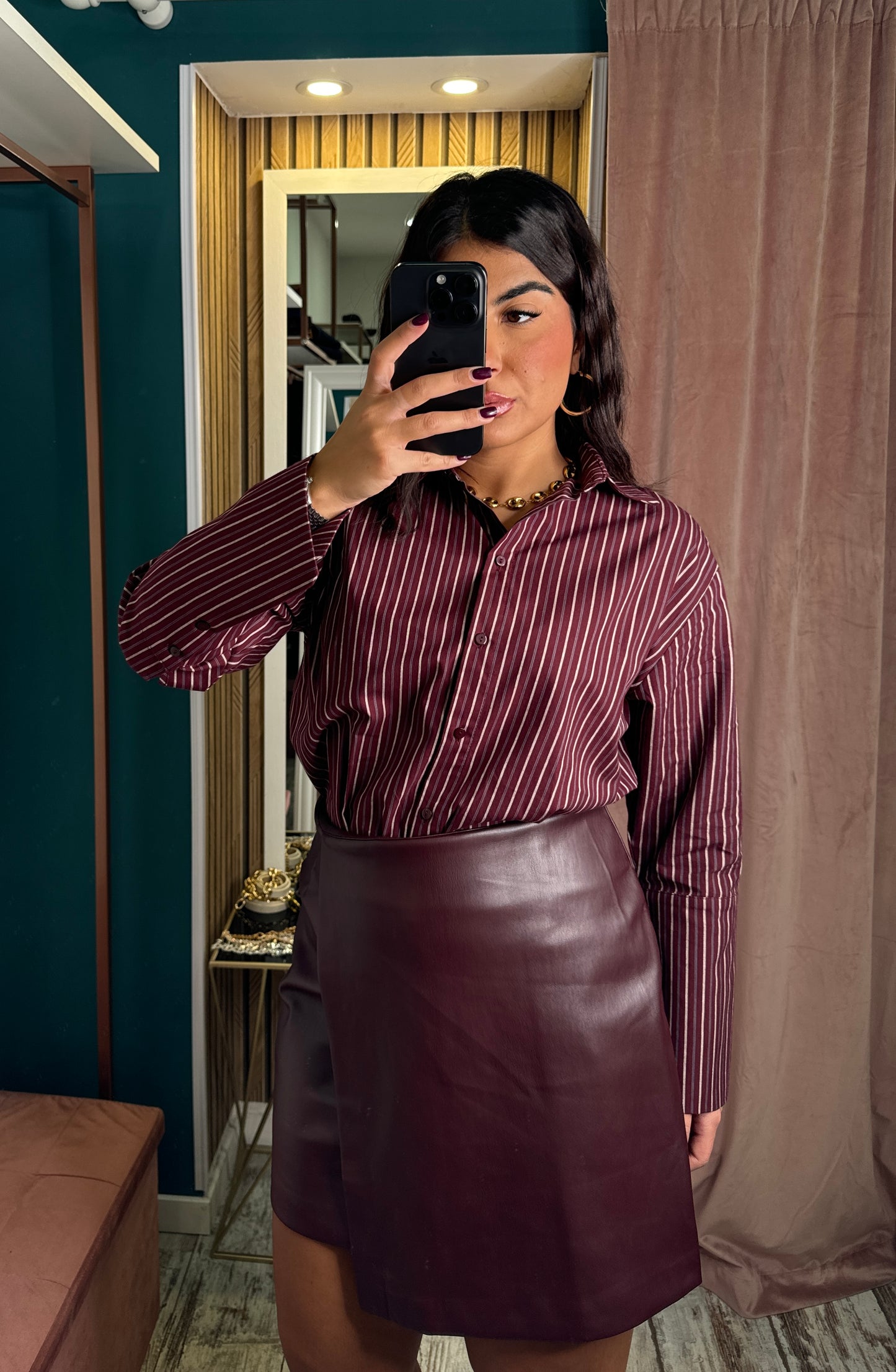 Camicia bordeaux righe