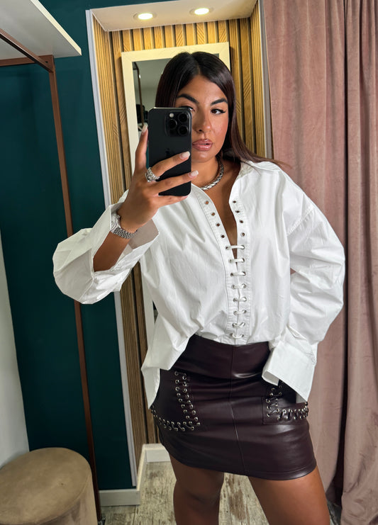 Camicia stringhe bianca