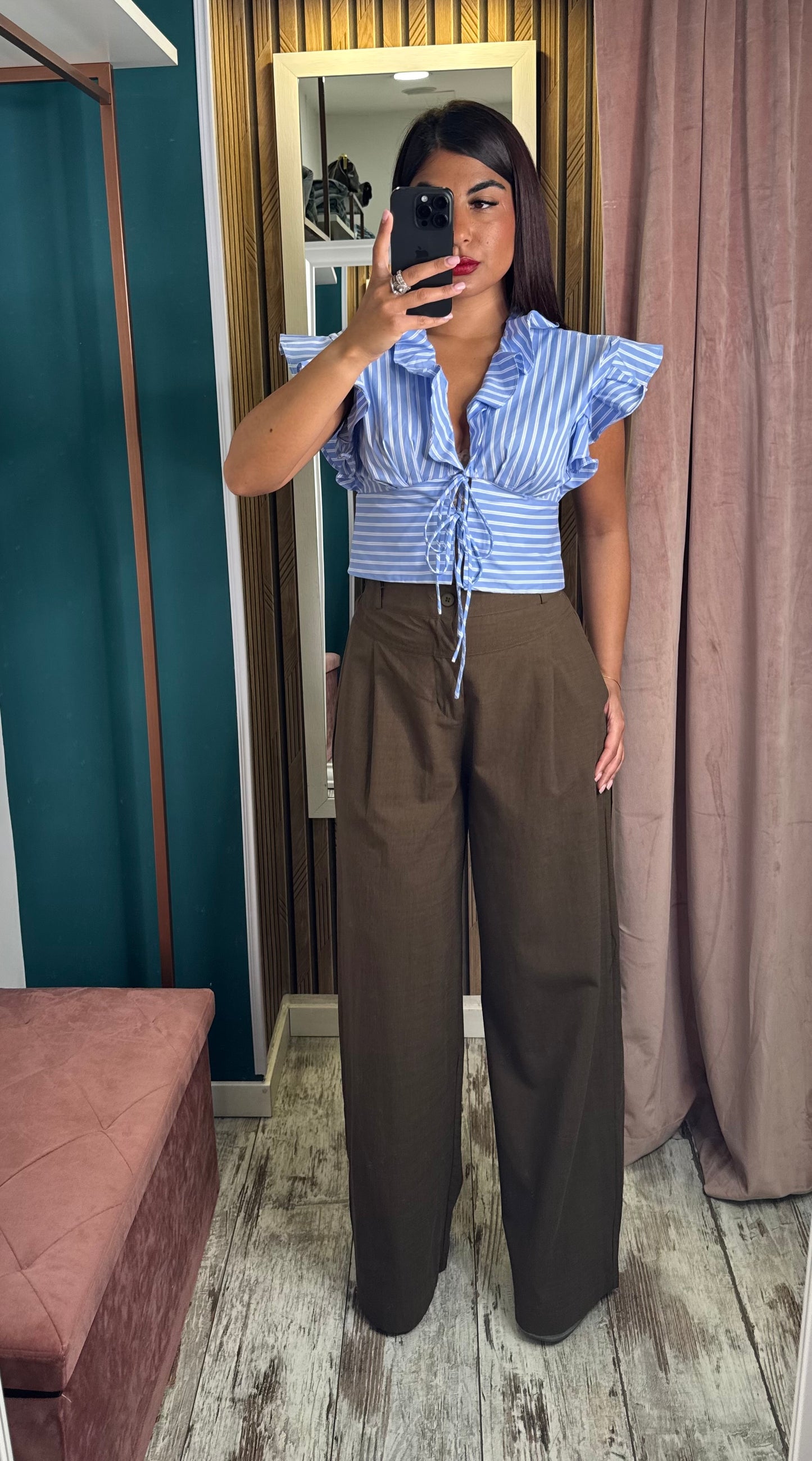 Camicia volant righe