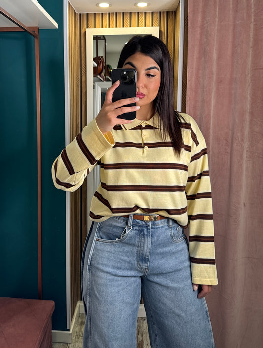 Polo filo righe Yellow