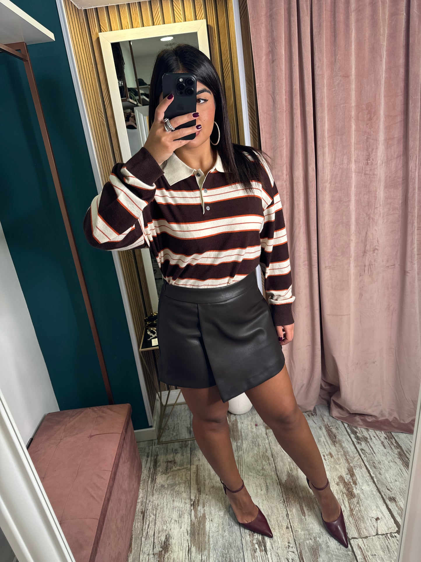 Mini shorts pelle brown