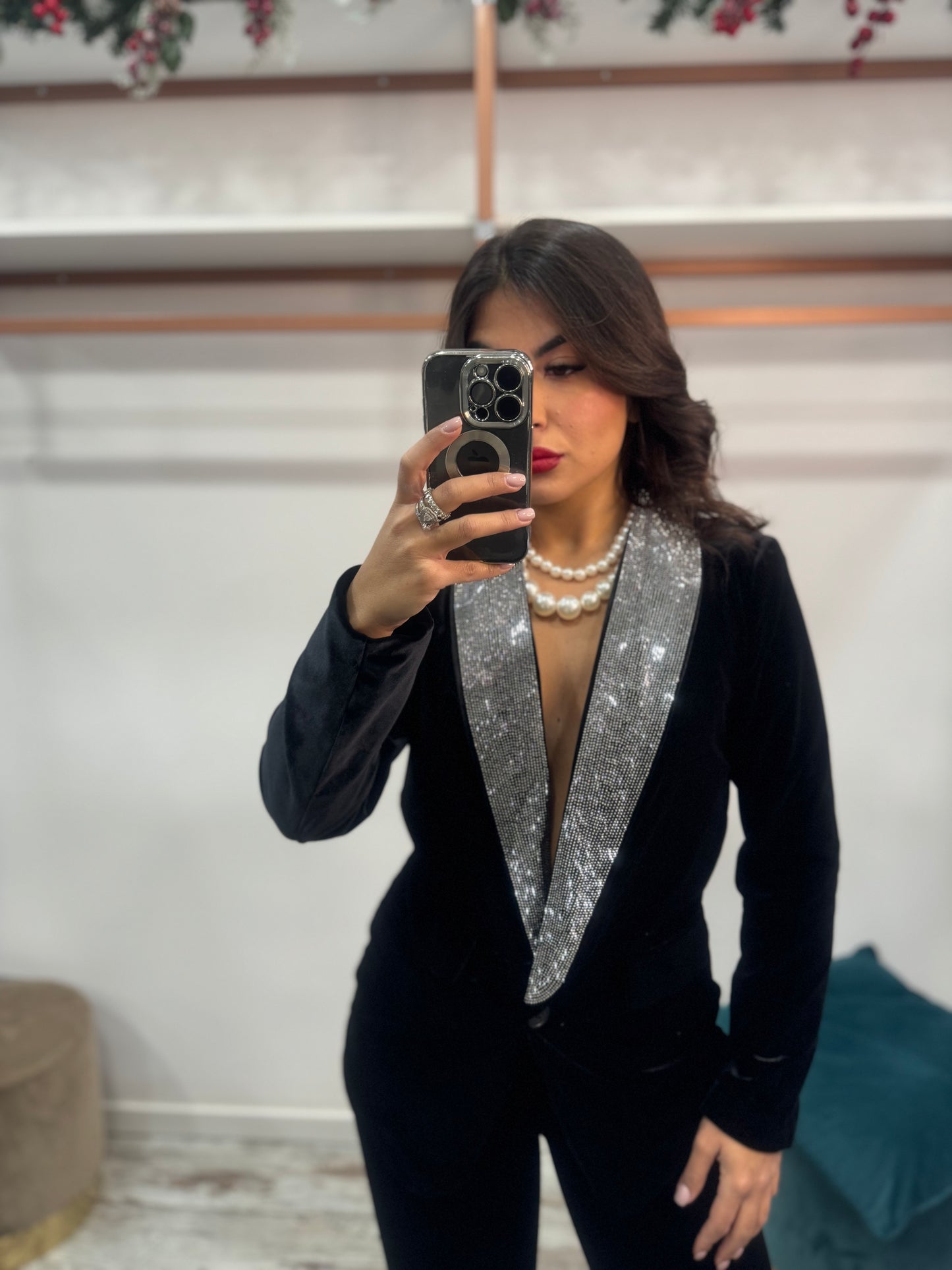 Tailleur velvet strass