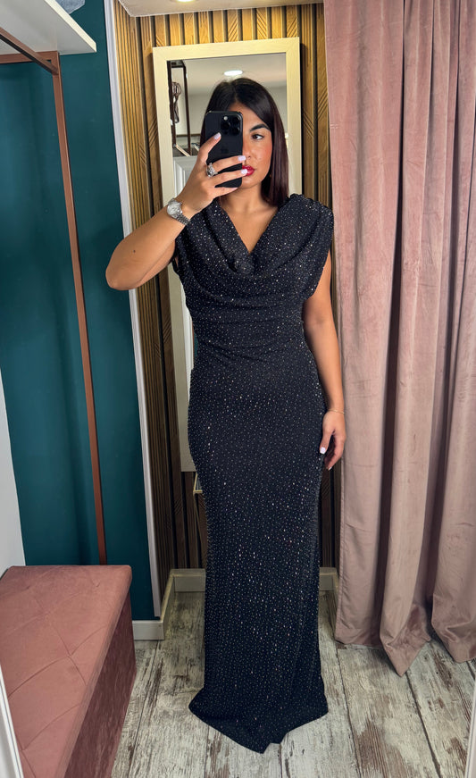 Vestito strass nero