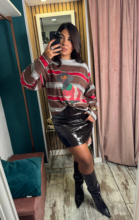 Minigonna cocco marrone