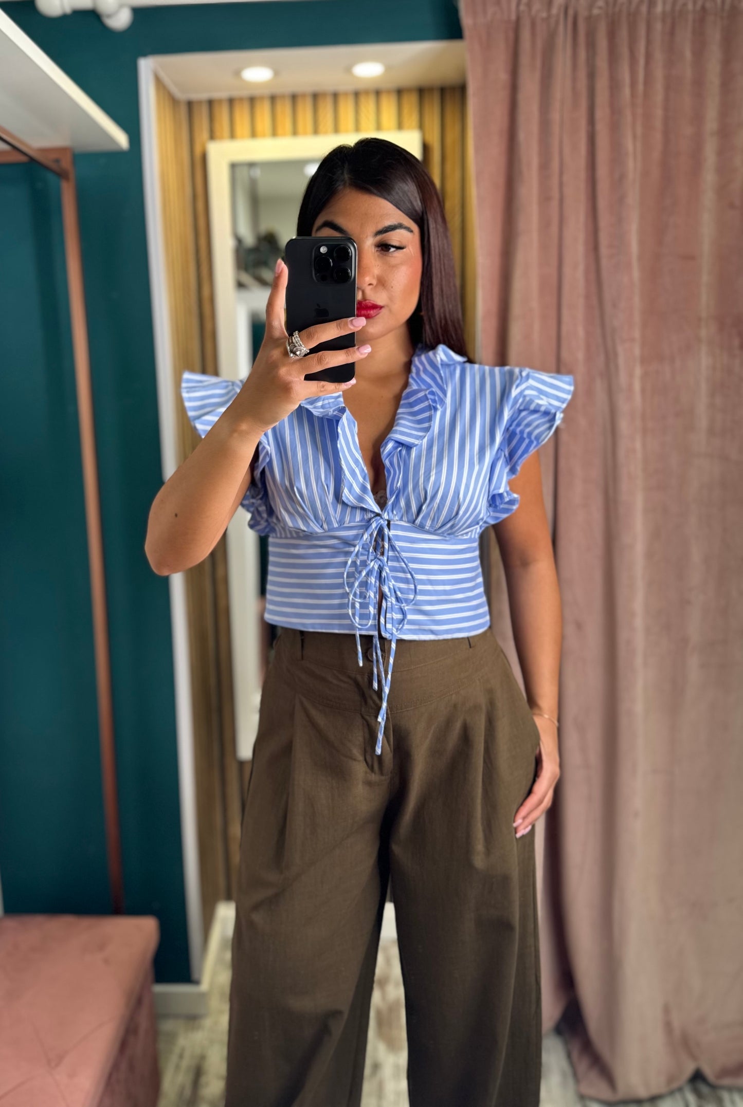 Camicia volant righe