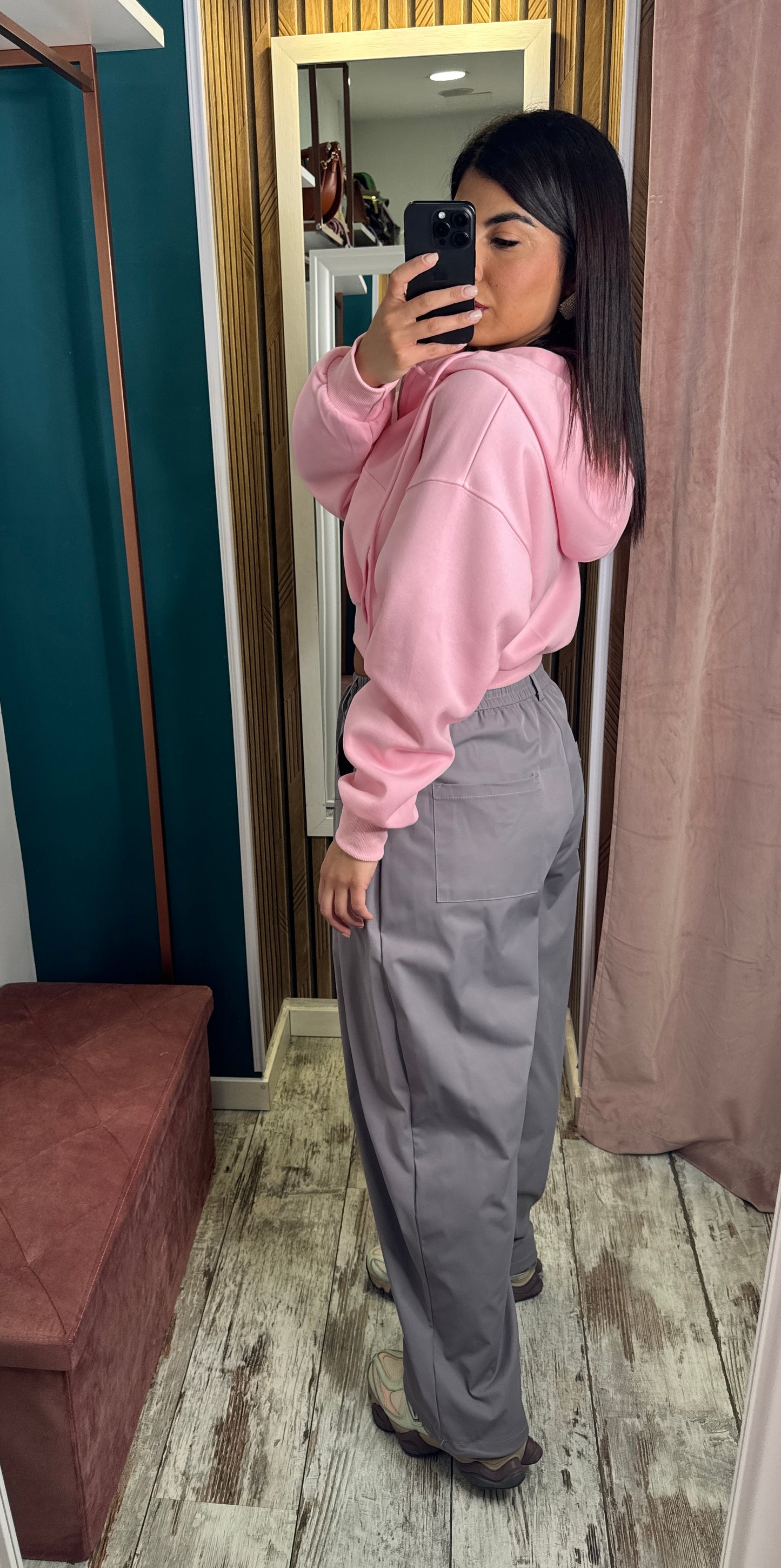 Pantaloni parachute grey