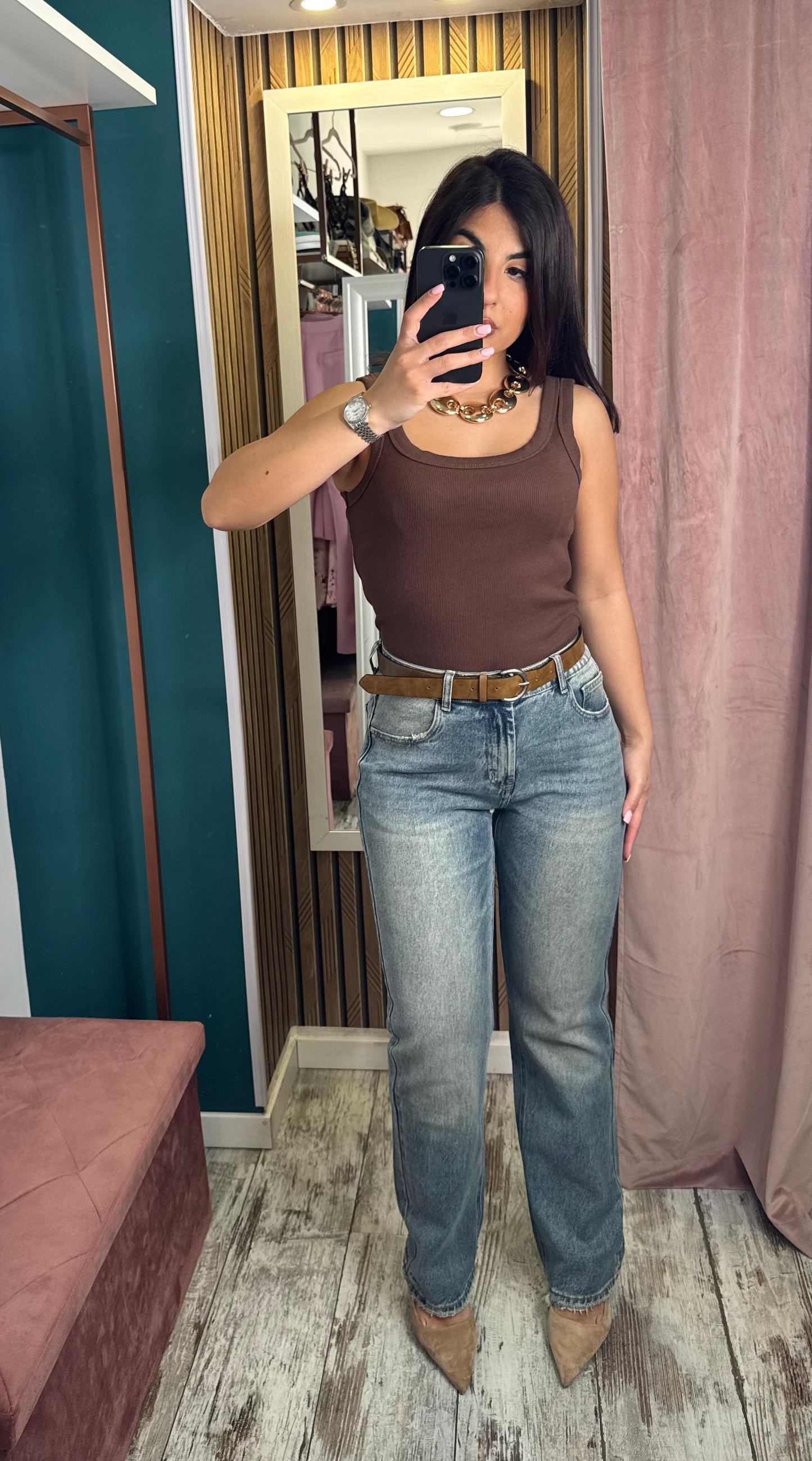 Jeans MomFit con cintura