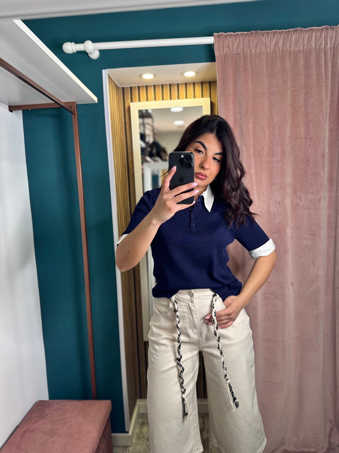 Polo filo colletto camicia