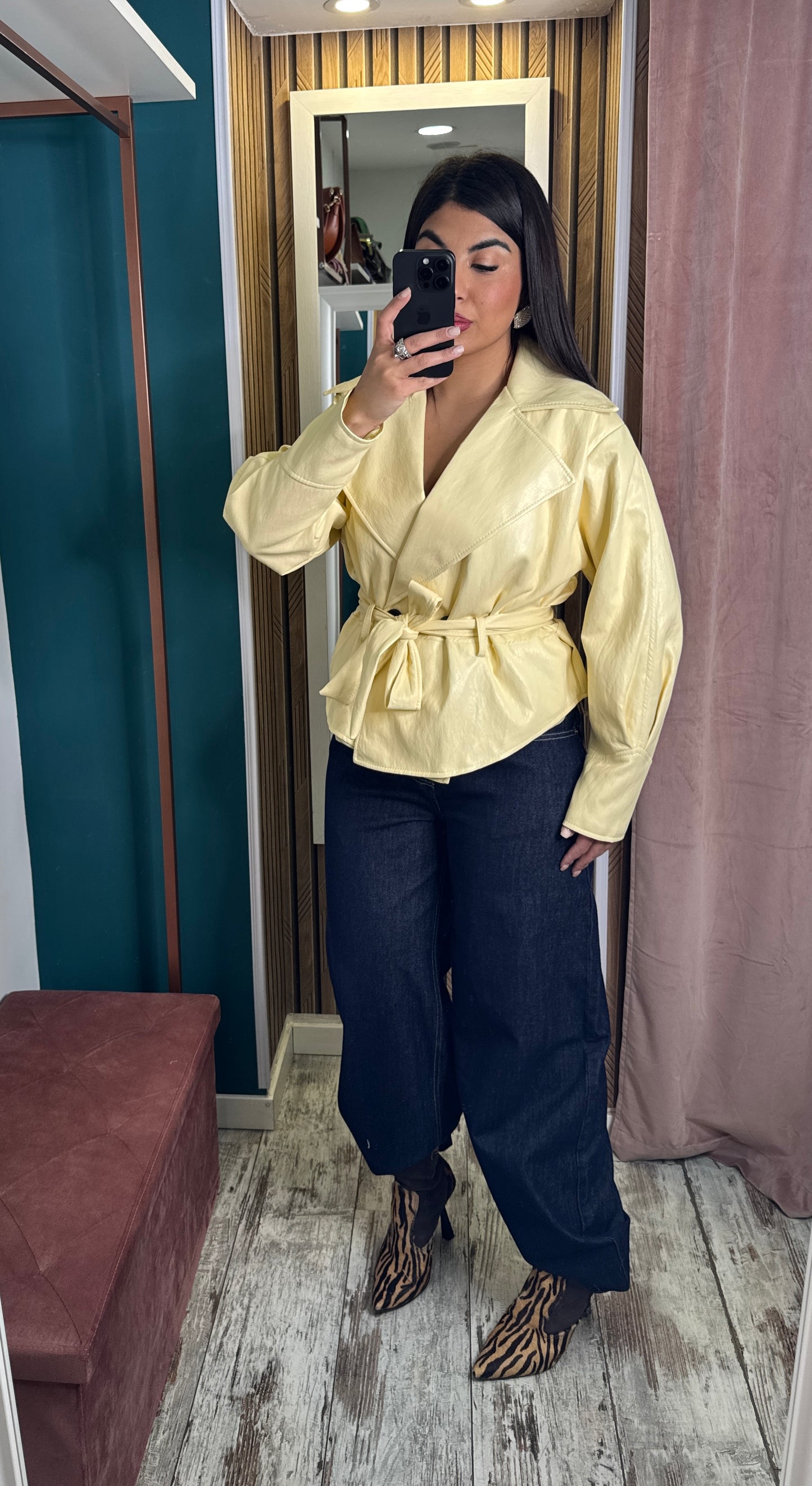 Giubbino ecopelle Yellow