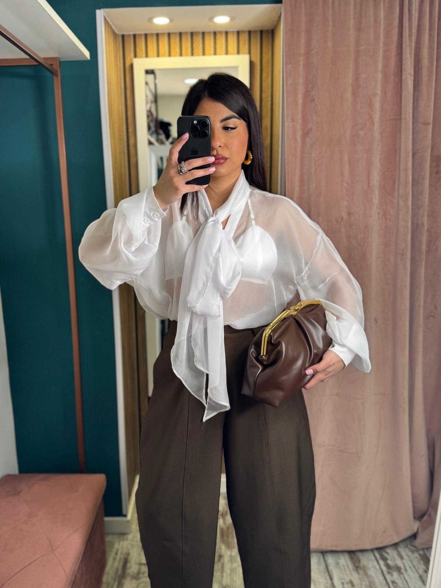 Camicia velata con top