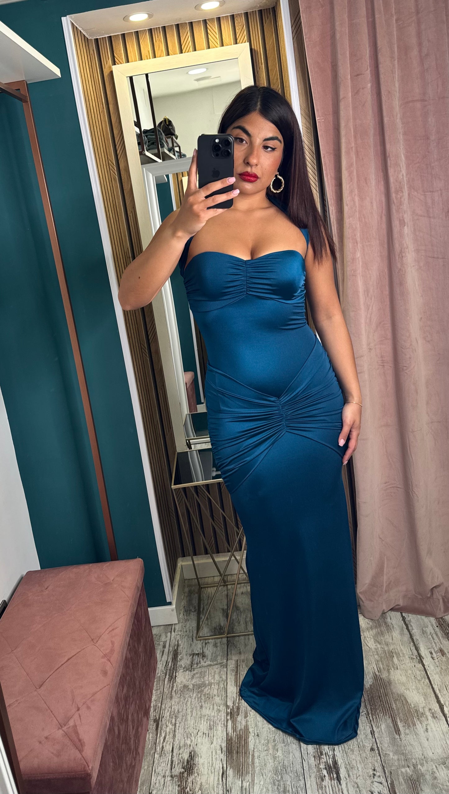 Vestito Flaminia blu ottanio