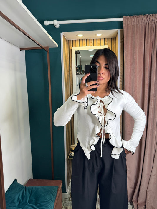 Cardigan filo rouches