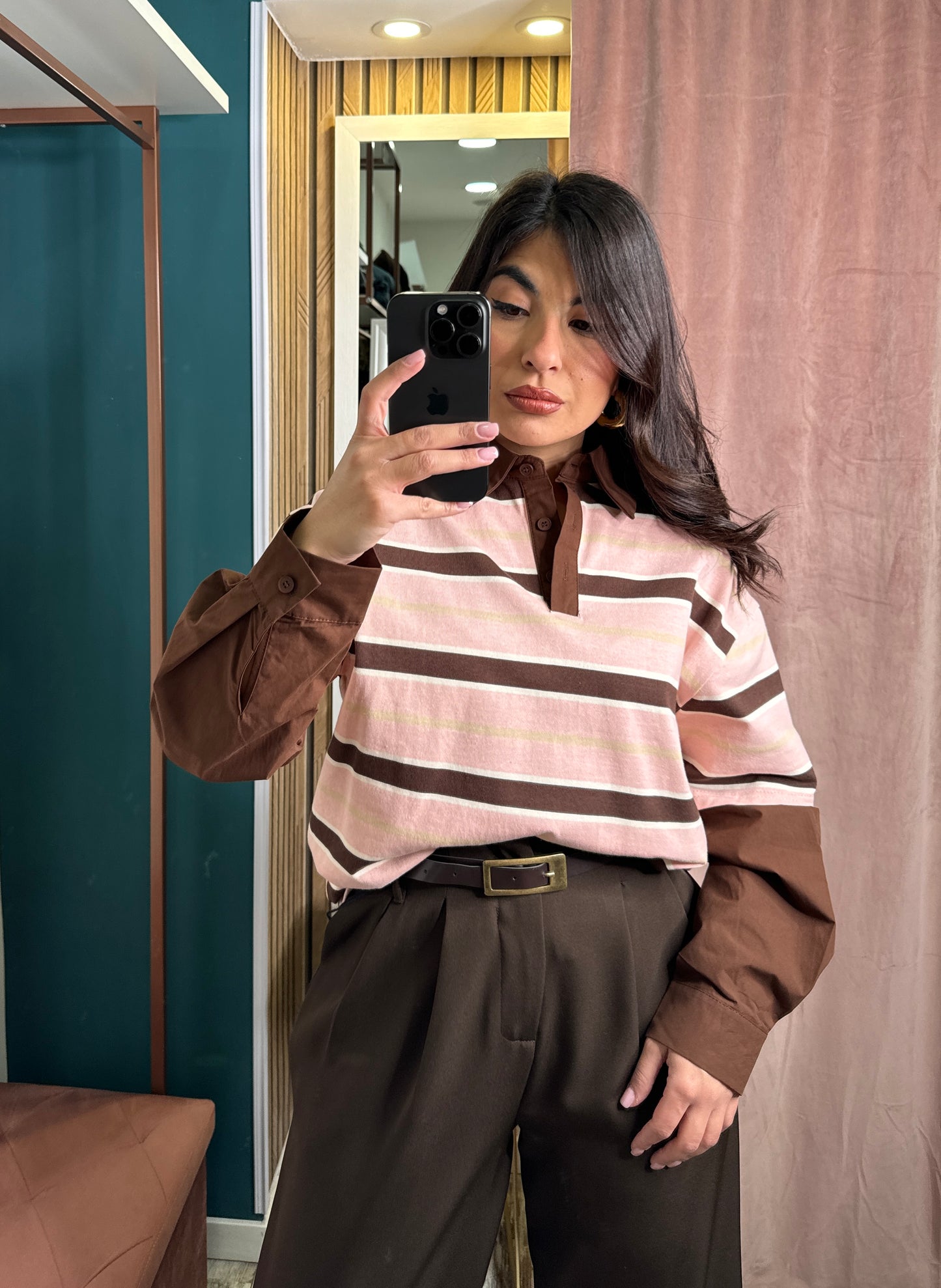 Polo manica camicia pink