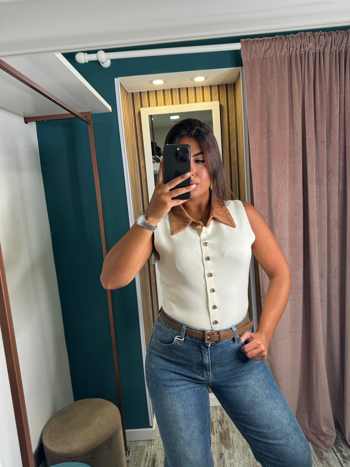 Top gilet in maglia