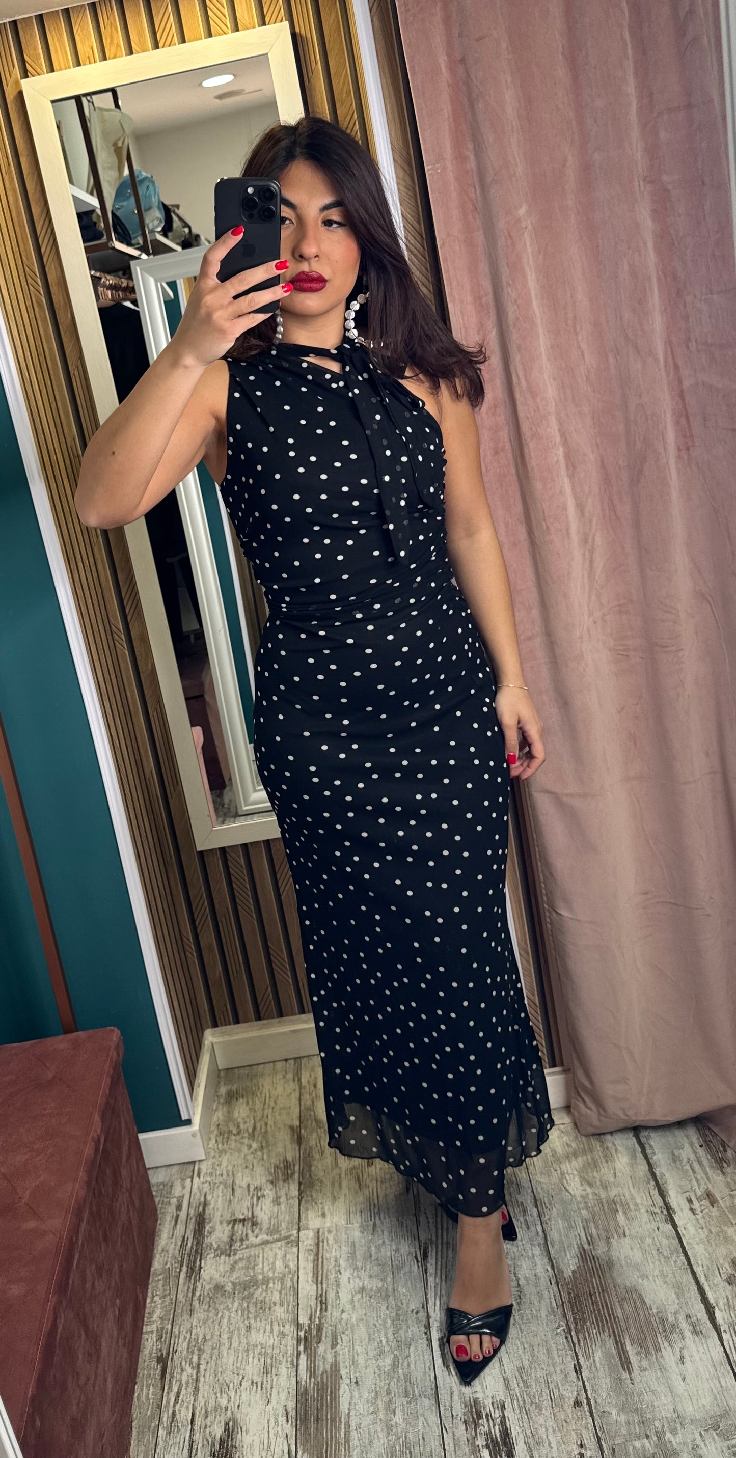 Vestito nero Pois