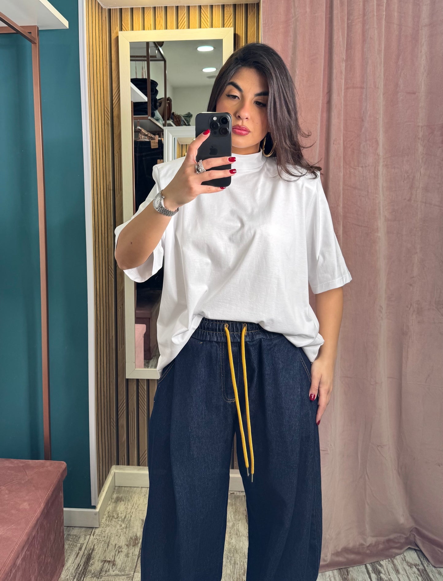 T shirt mezzocollo oversize