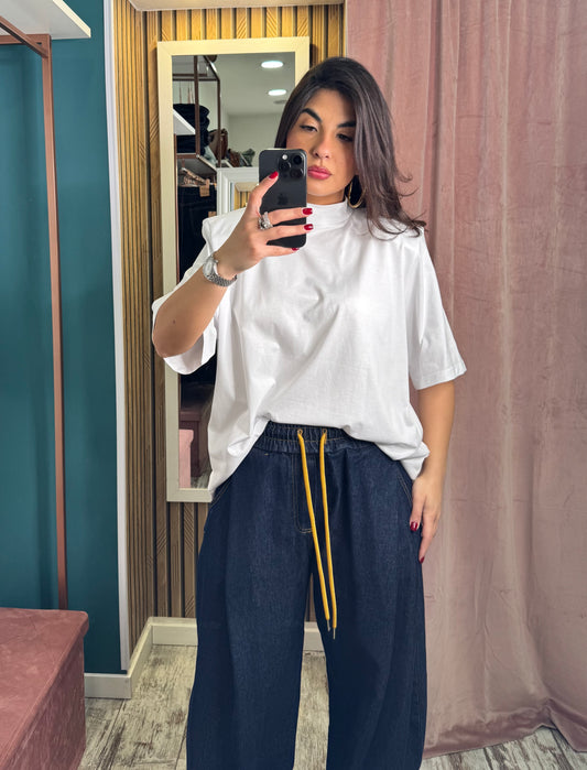 T shirt mezzocollo oversize