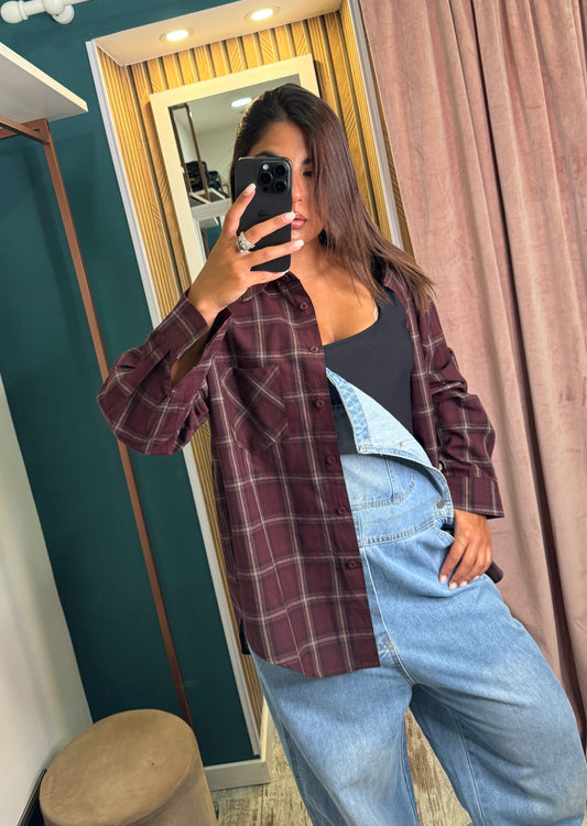 Camicia oversize quadri