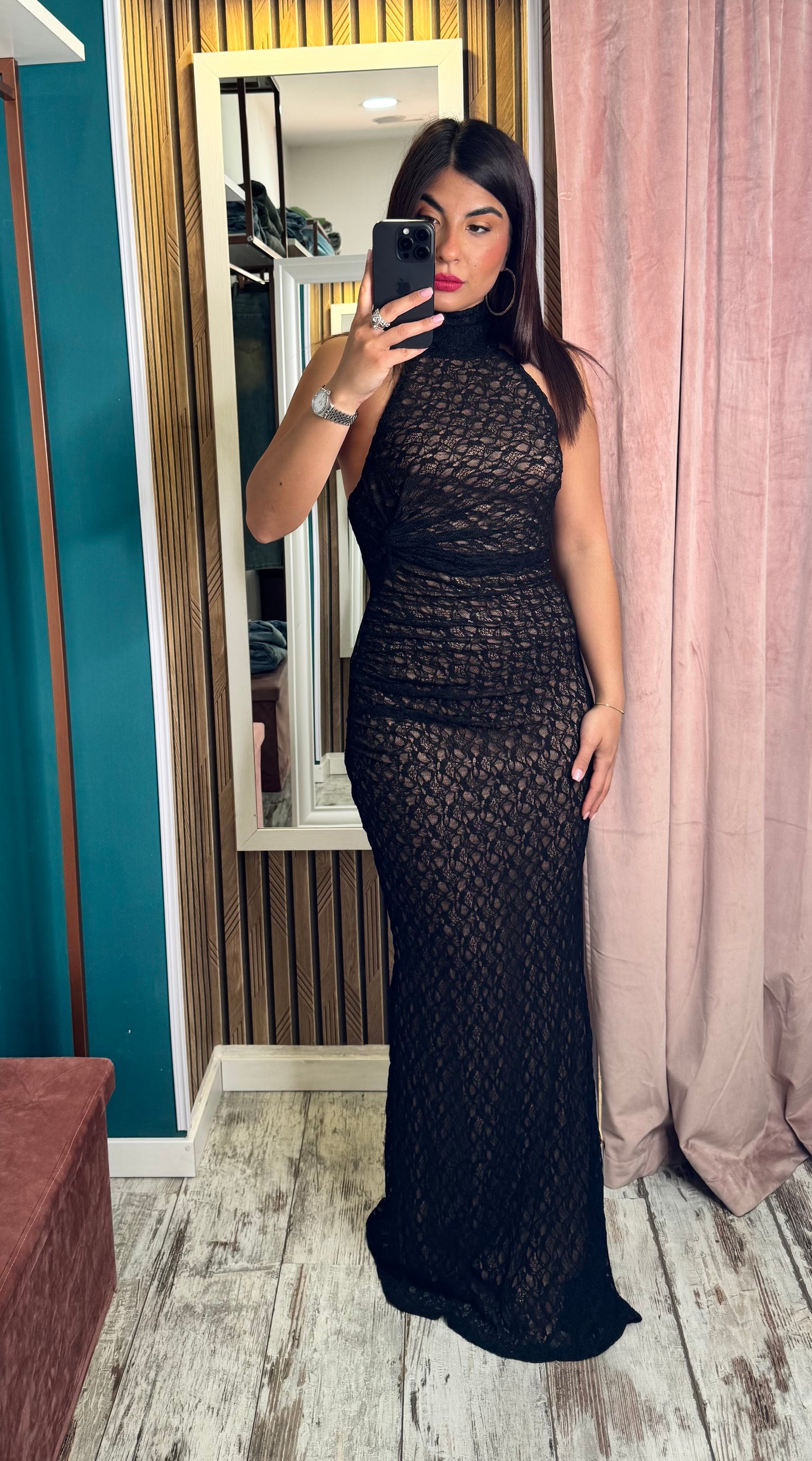 Vestito pizzo Loris nero
