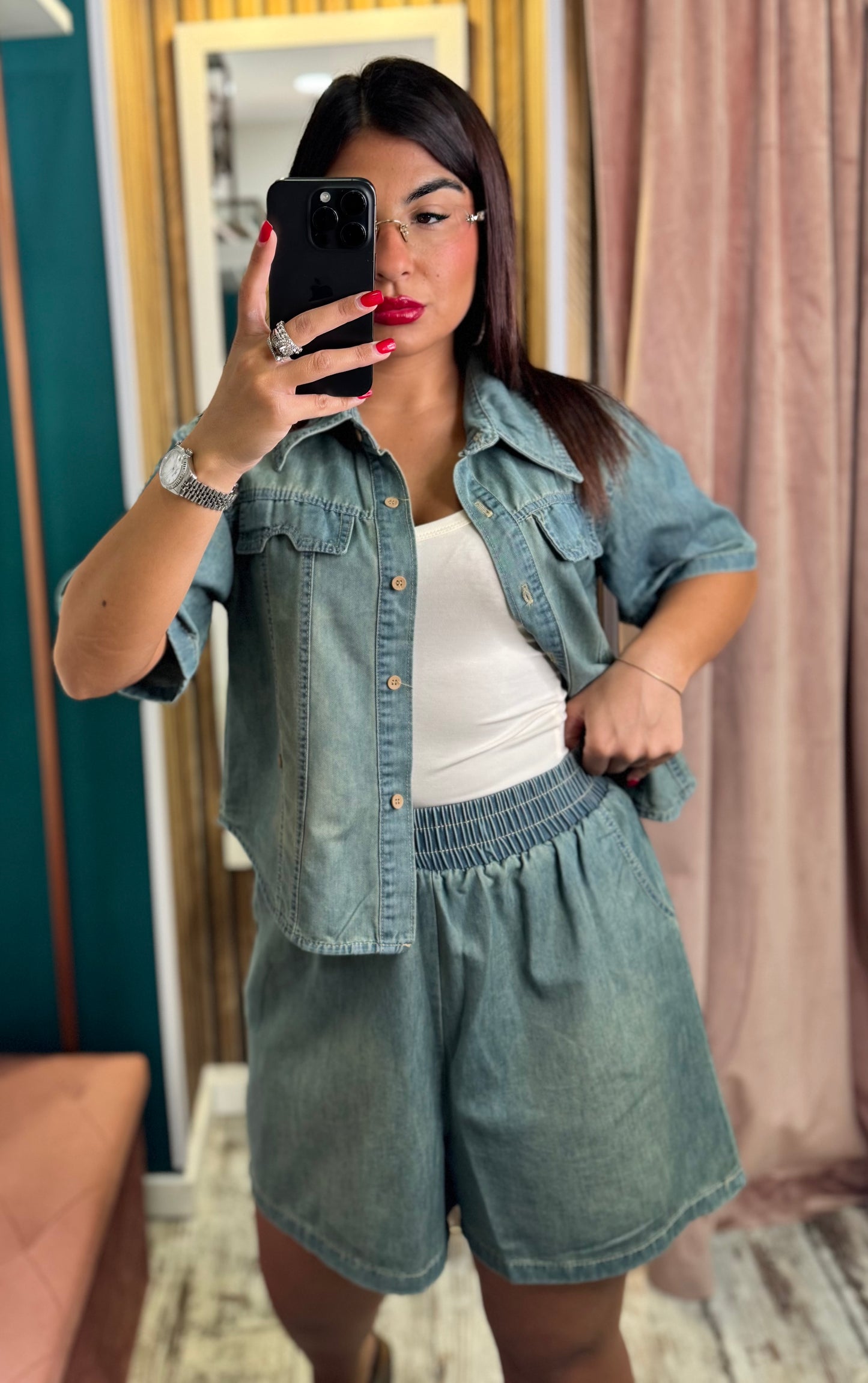 Cordset sabbiato denim