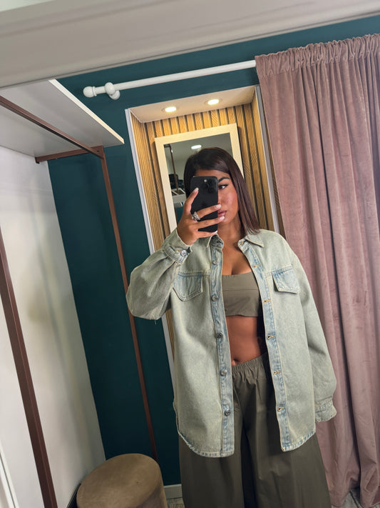 Giacca denim sabbiato