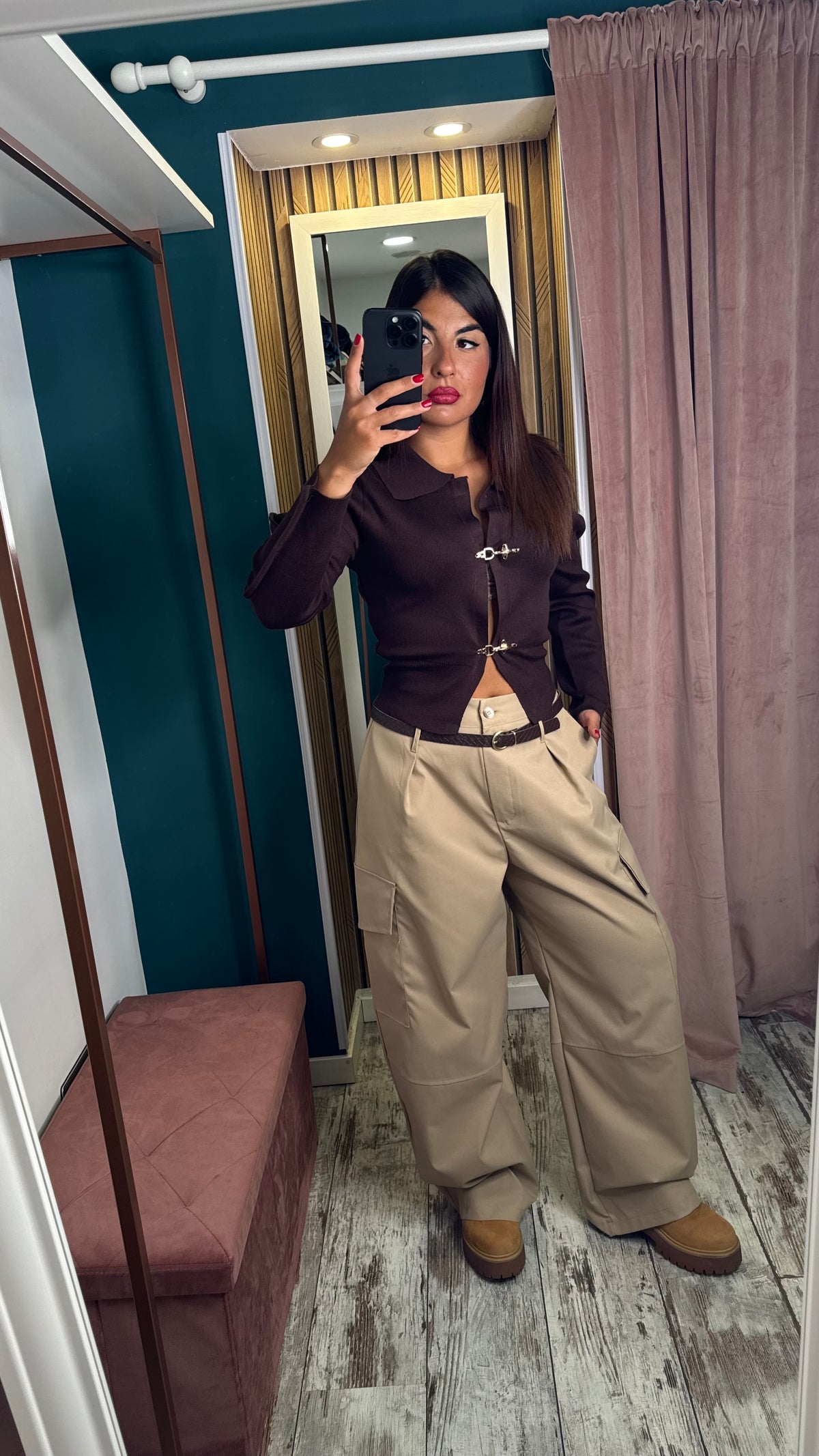 Pantaloni Poison beige