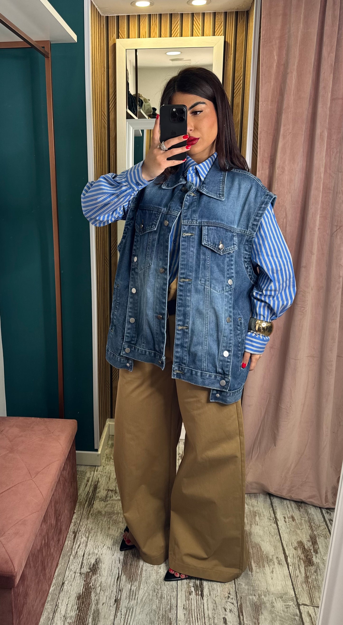 Gilet oversize blue