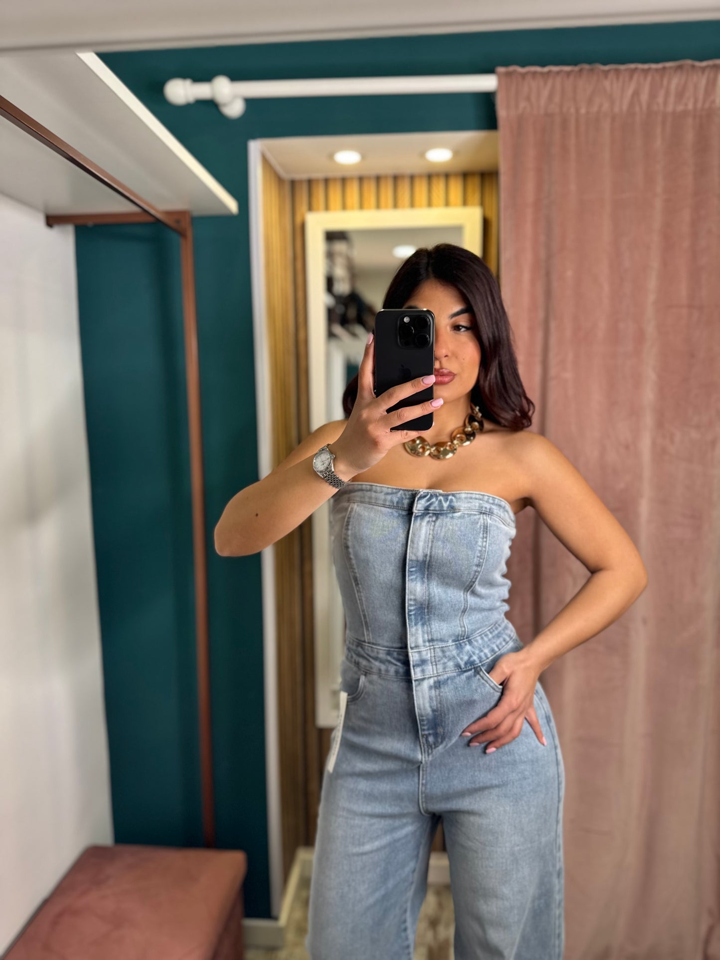Tuta intera denim Azul