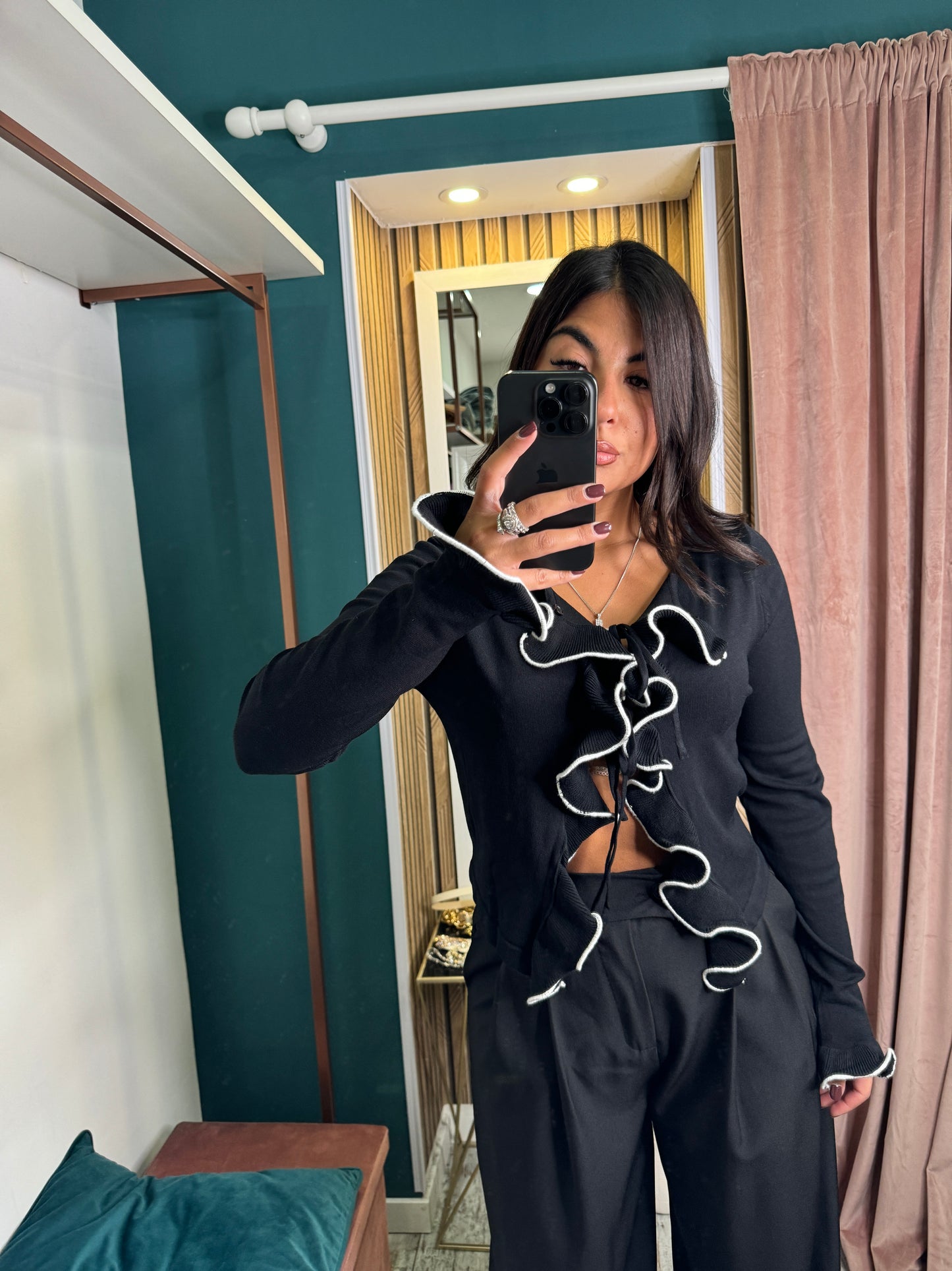 Cardigan filo rouches