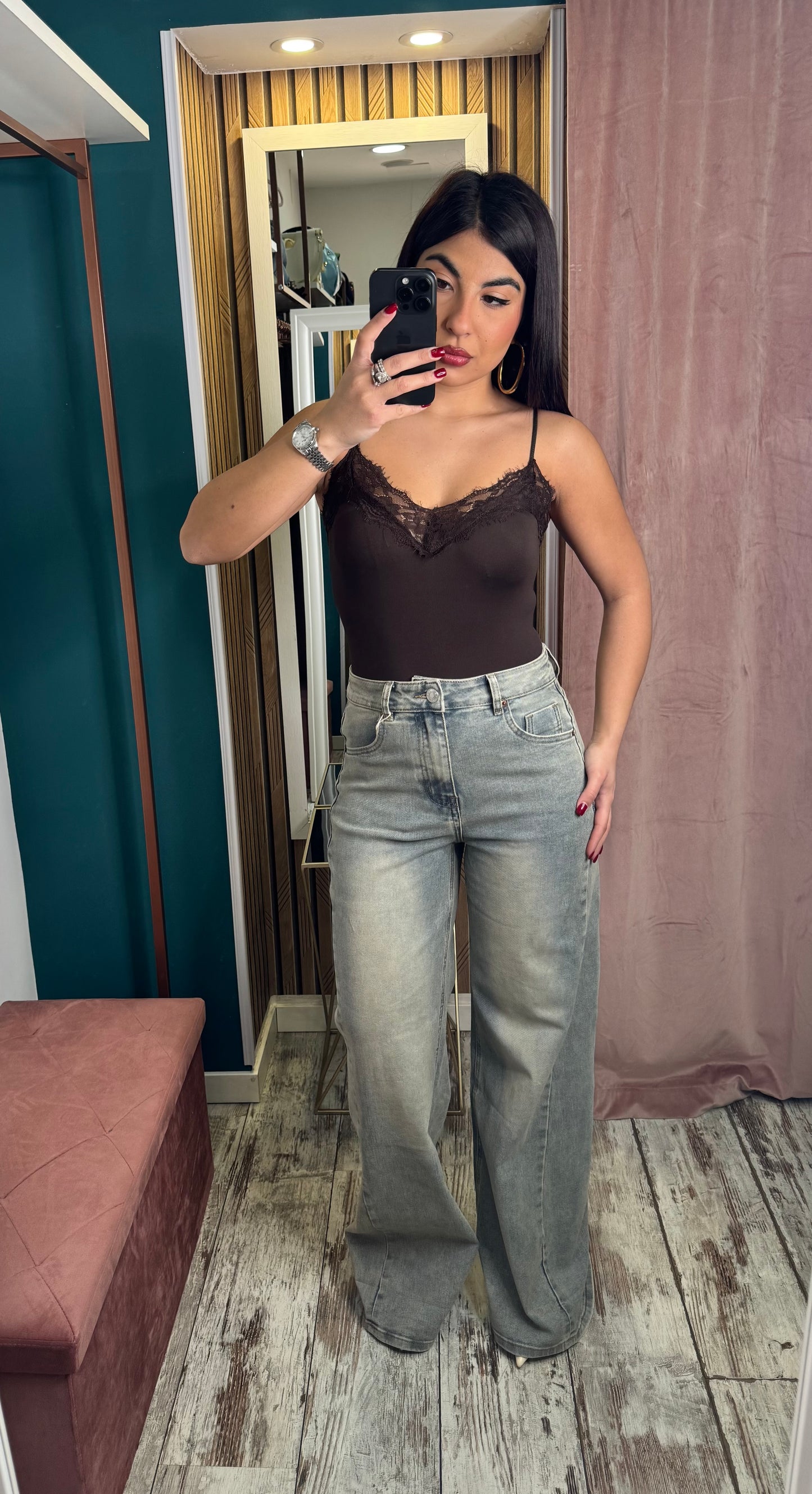 Jeans Wide Baggy sabbiato