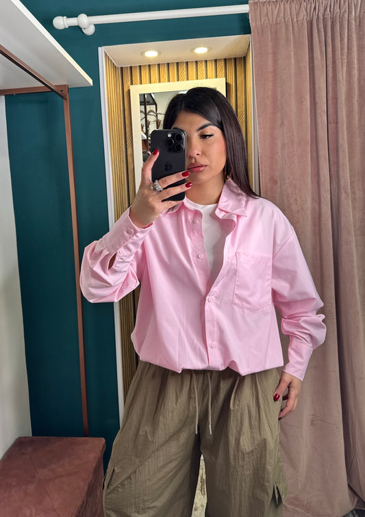Camicia con canotta rosa
