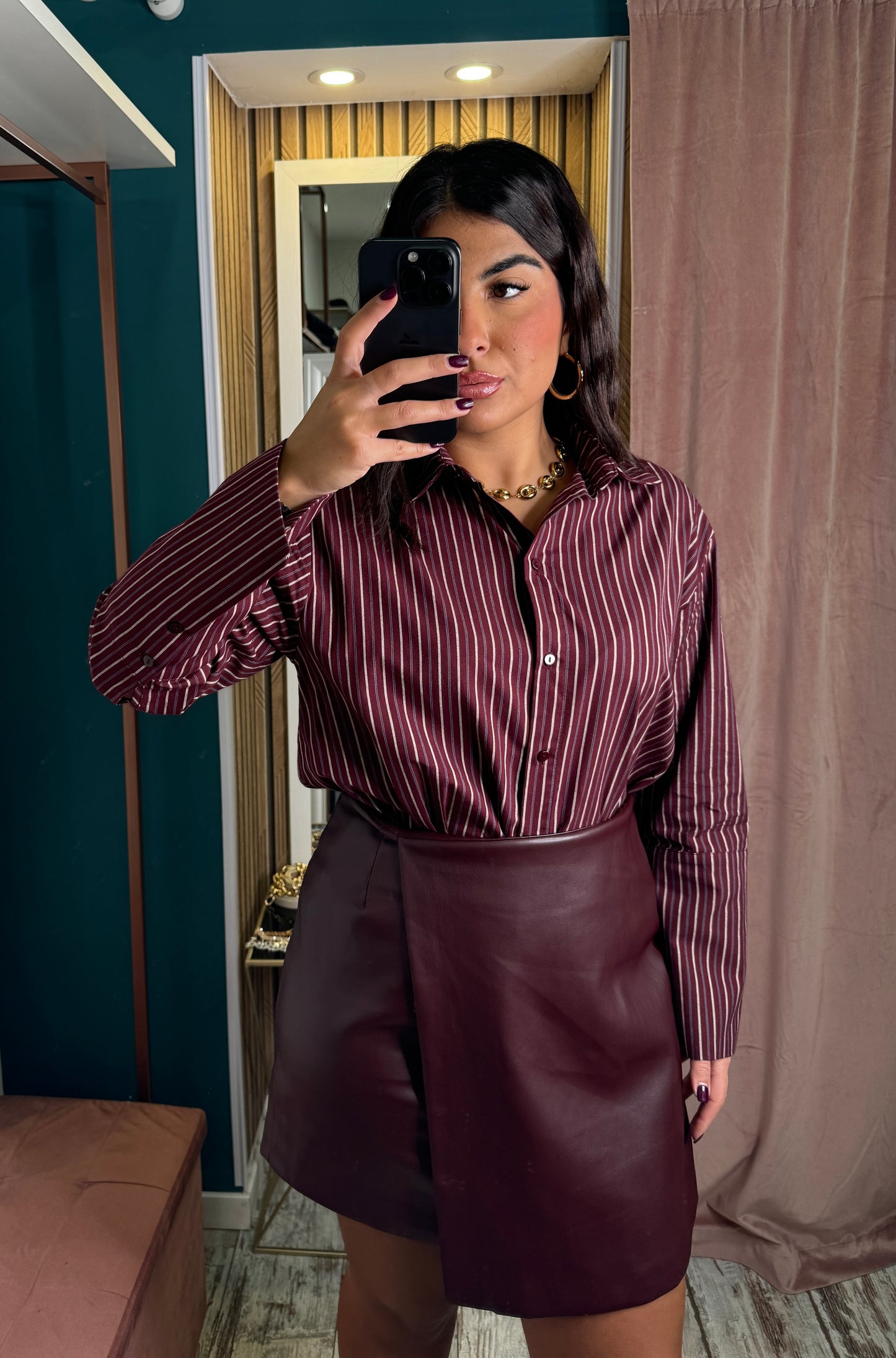Camicia bordeaux righe