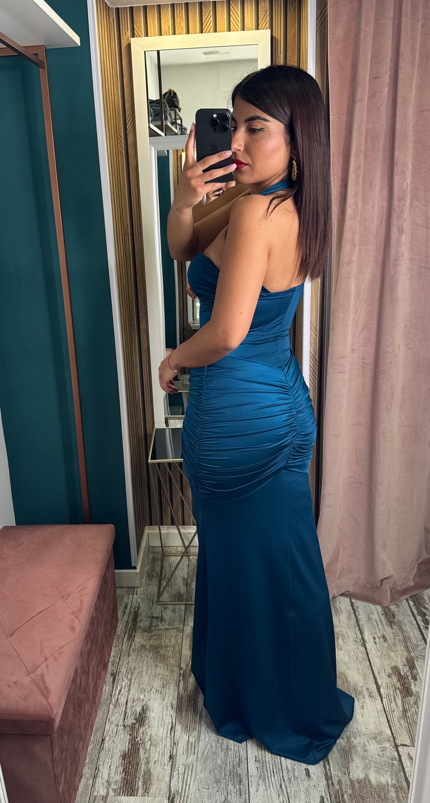 Vestito Flaminia blu ottanio