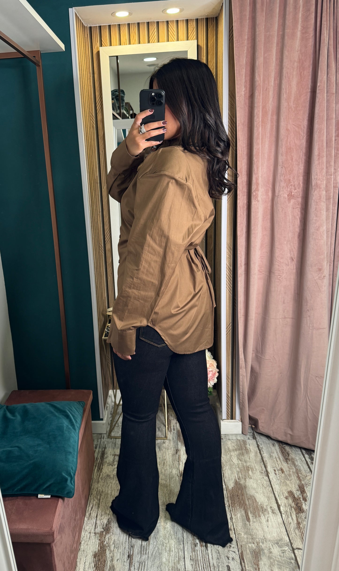 Camicia coffe cotone