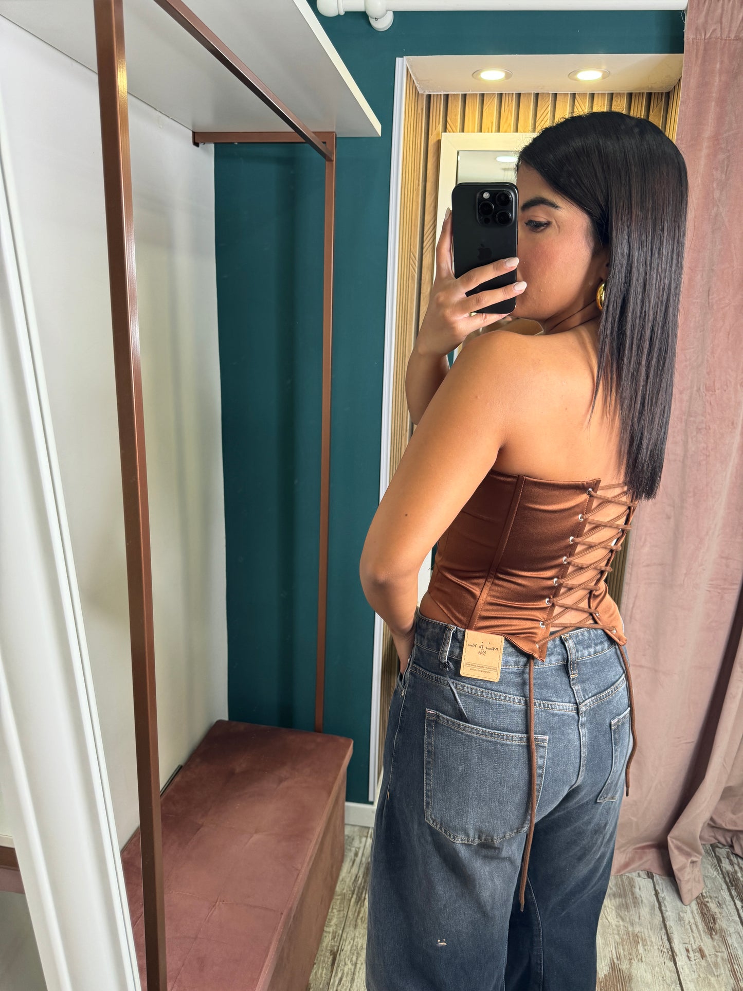 Corpetto bronzo satin