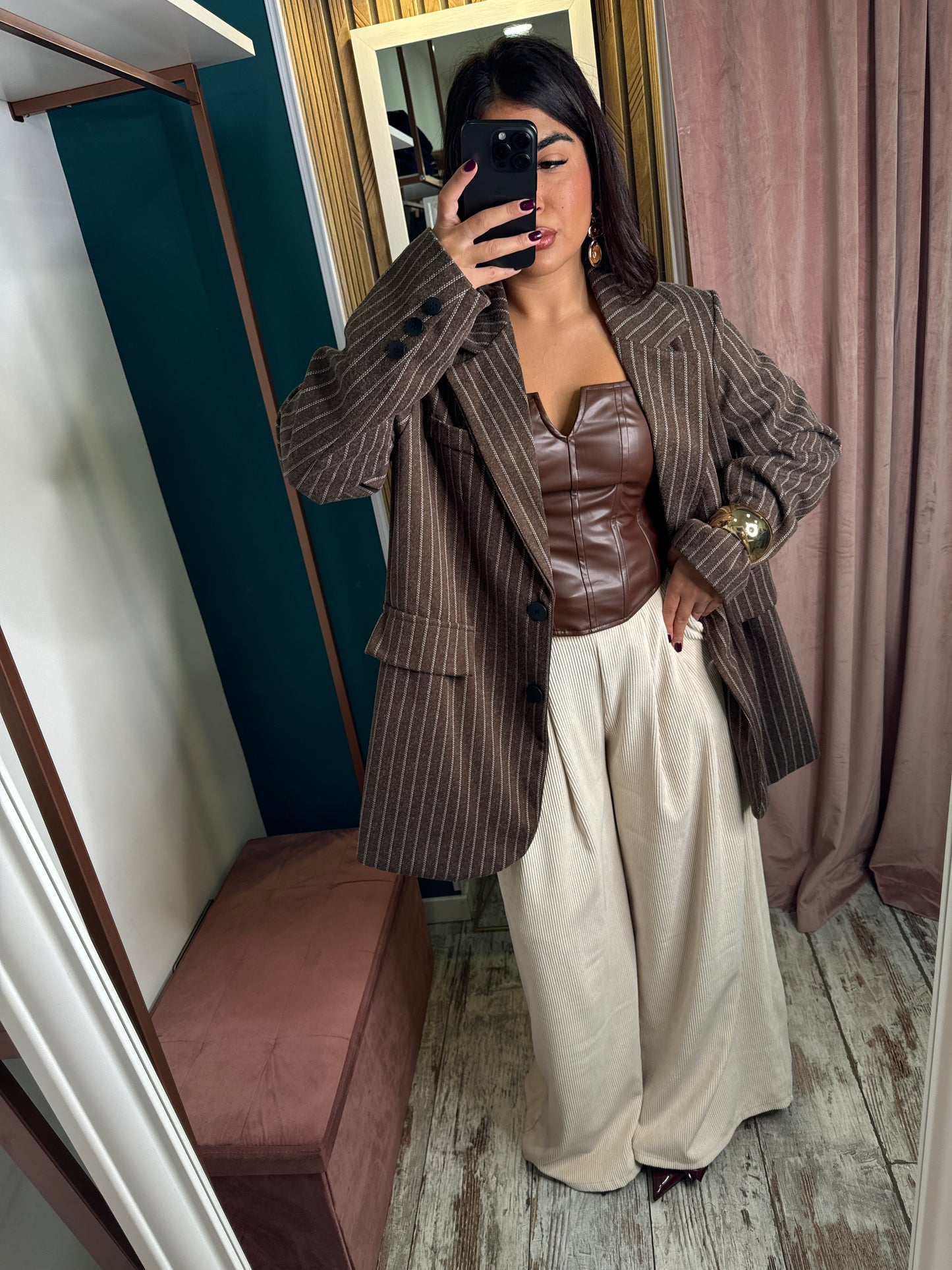 Corpetto ecopelle marrone