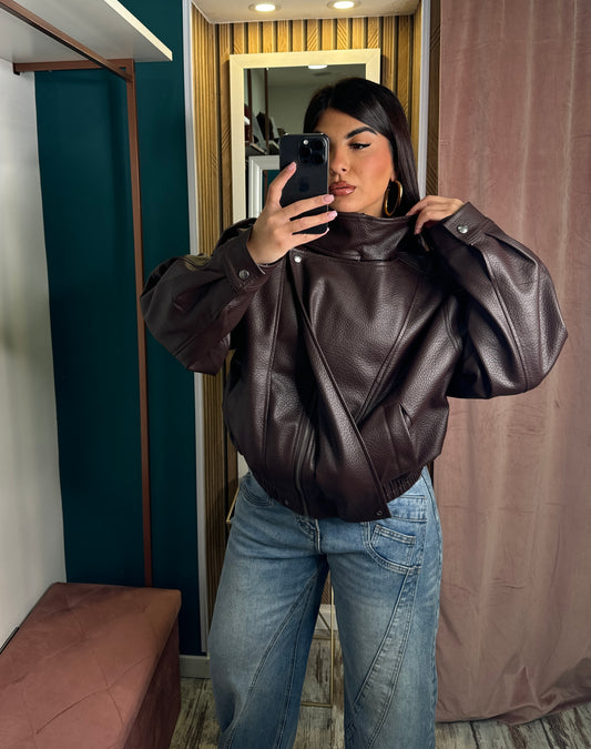 Bomber ecopelle martellato