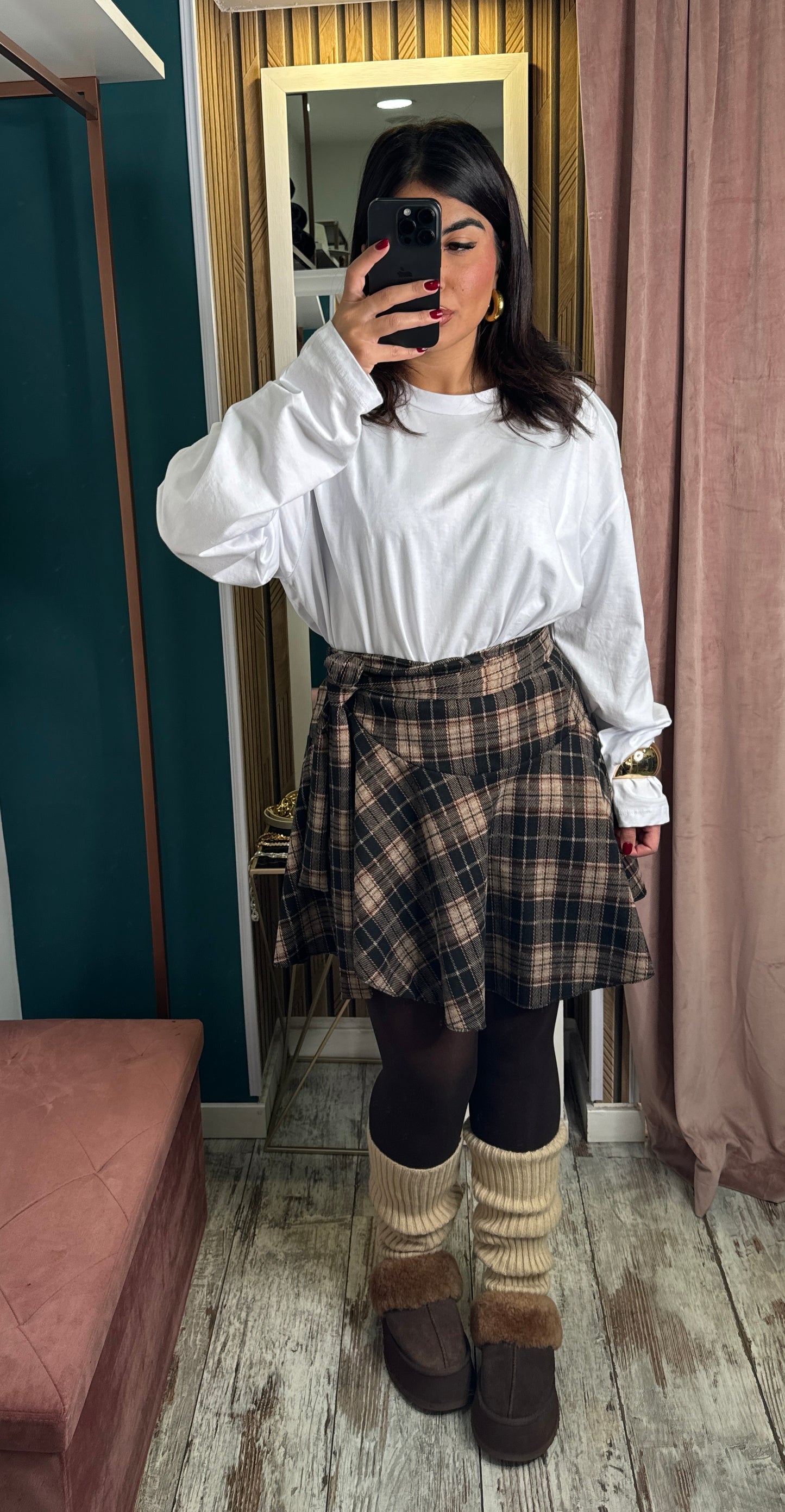 Minigonna quadretti portafoglio