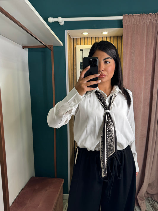 Camicia crop foulard