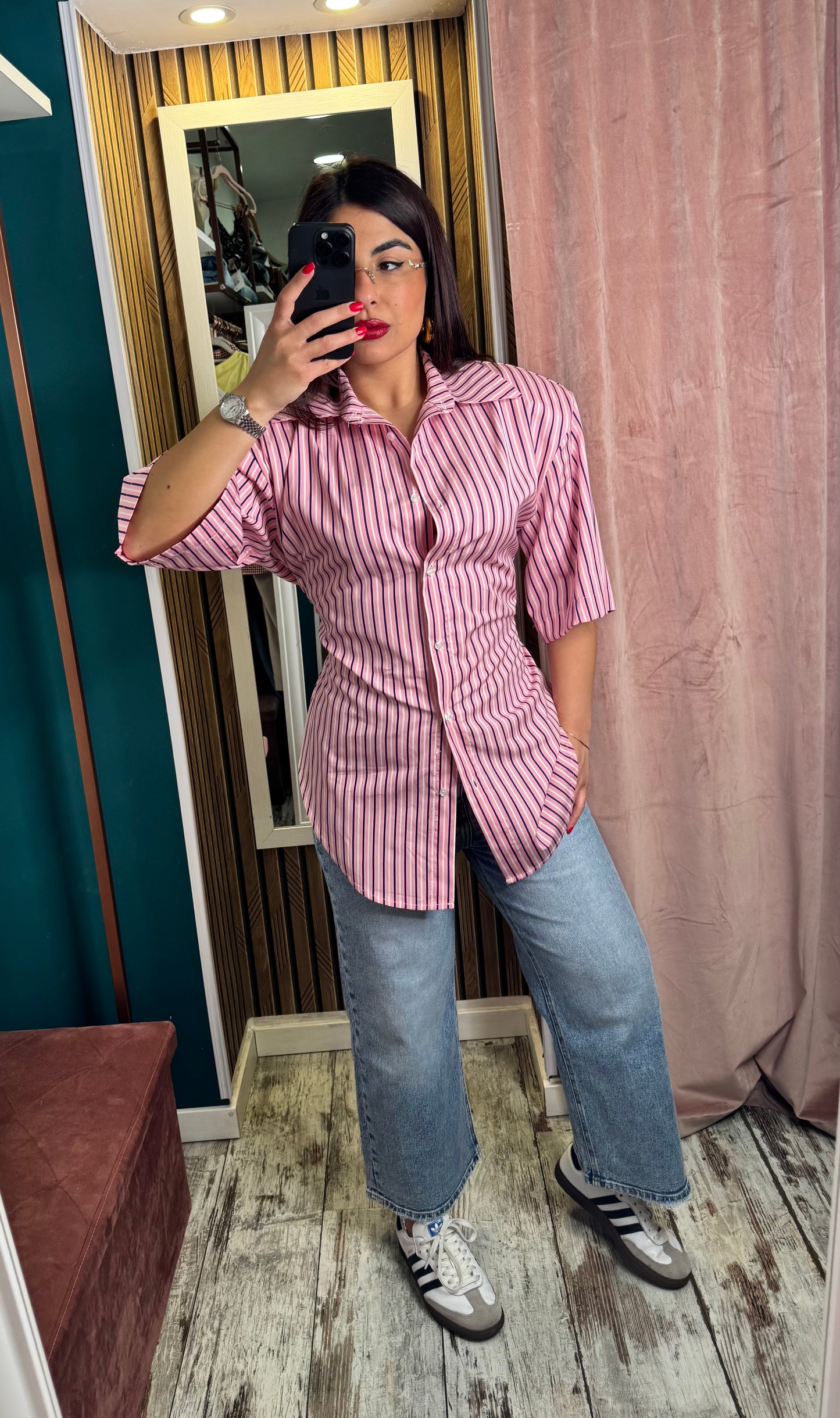 Camicia righe stringata
