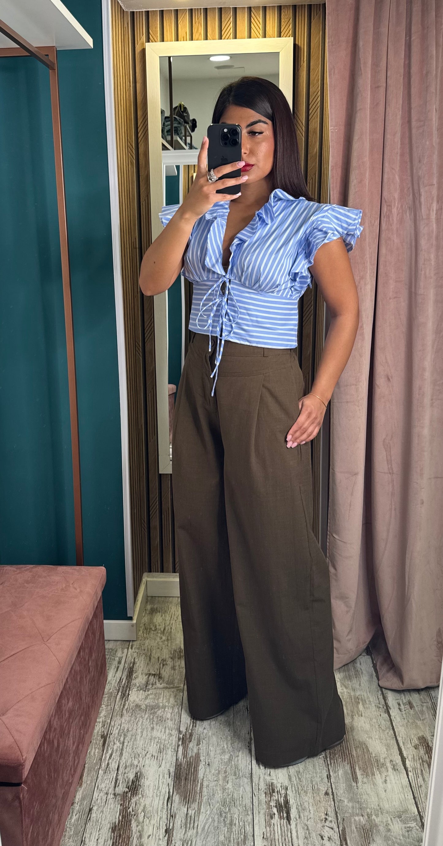 Camicia volant righe