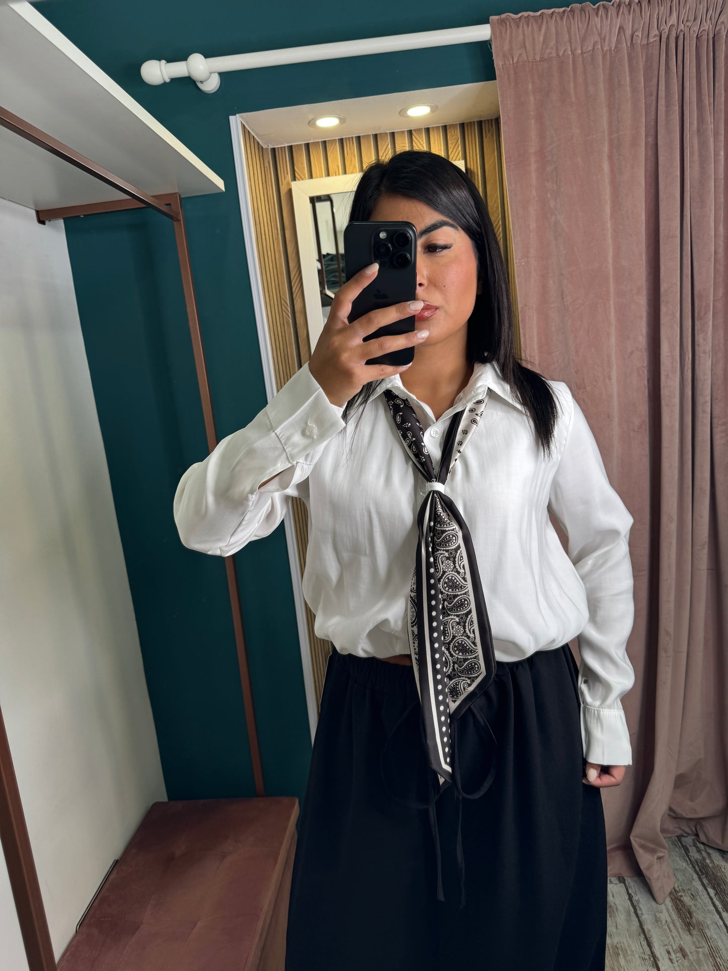 Camicia crop foulard