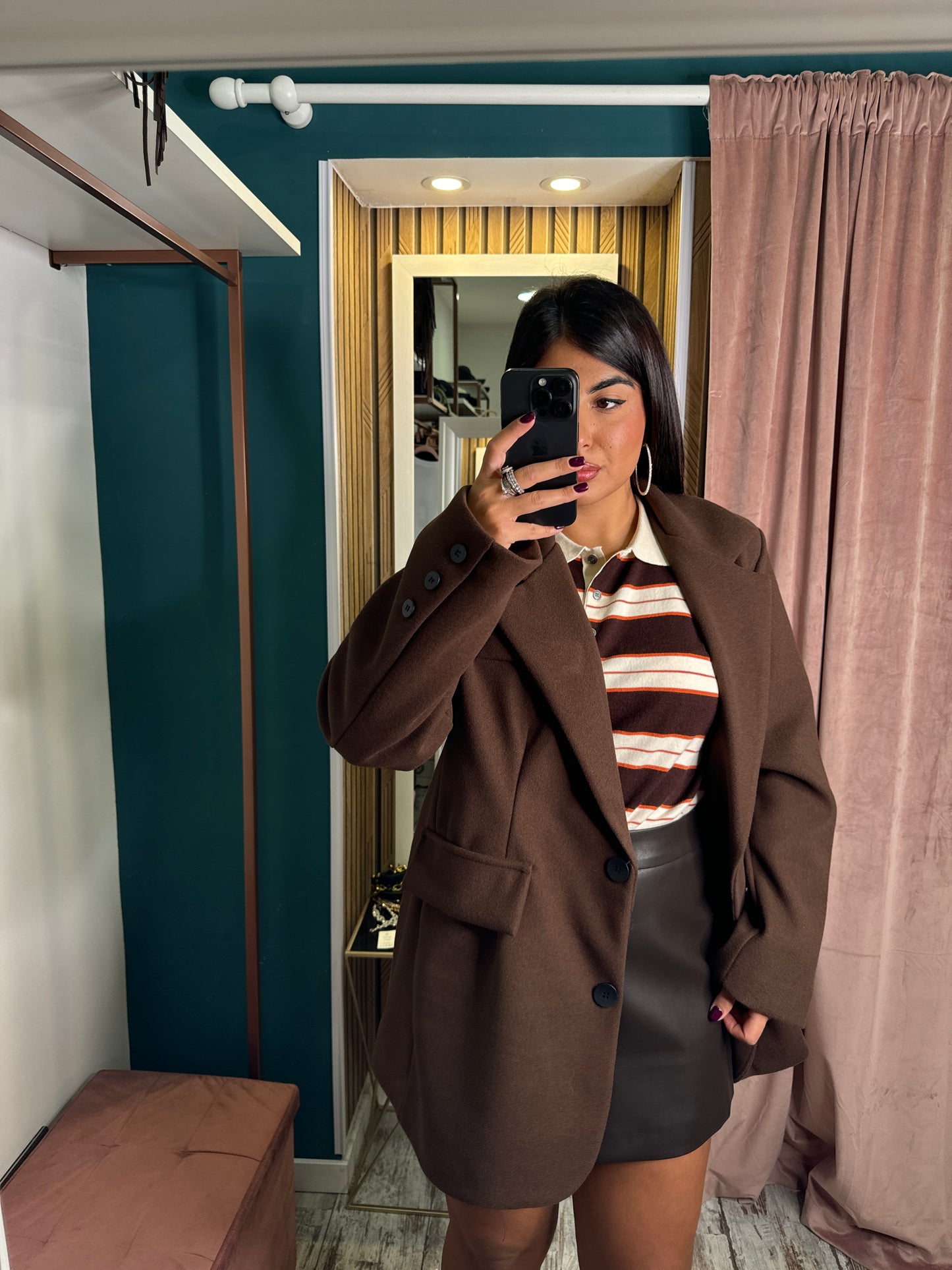 Cappotto corto marrone