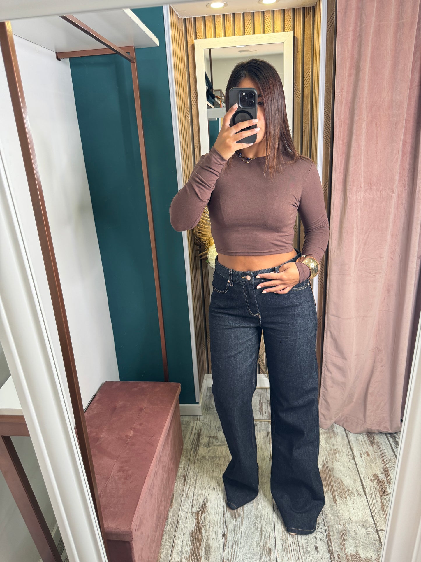 Jeans wide leg blu