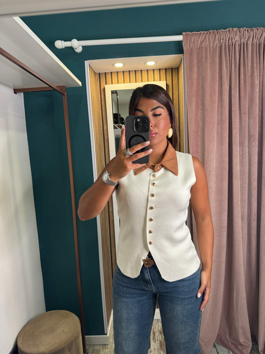 Top gilet in maglia