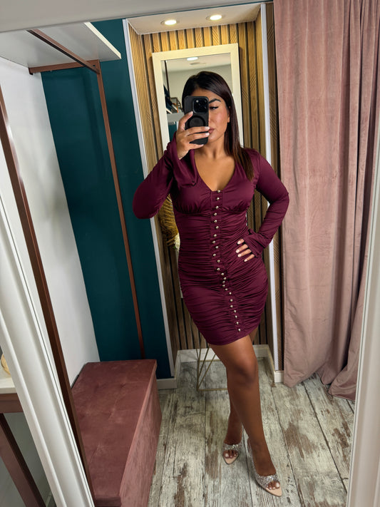 Vestito Giorgia bordeaux
