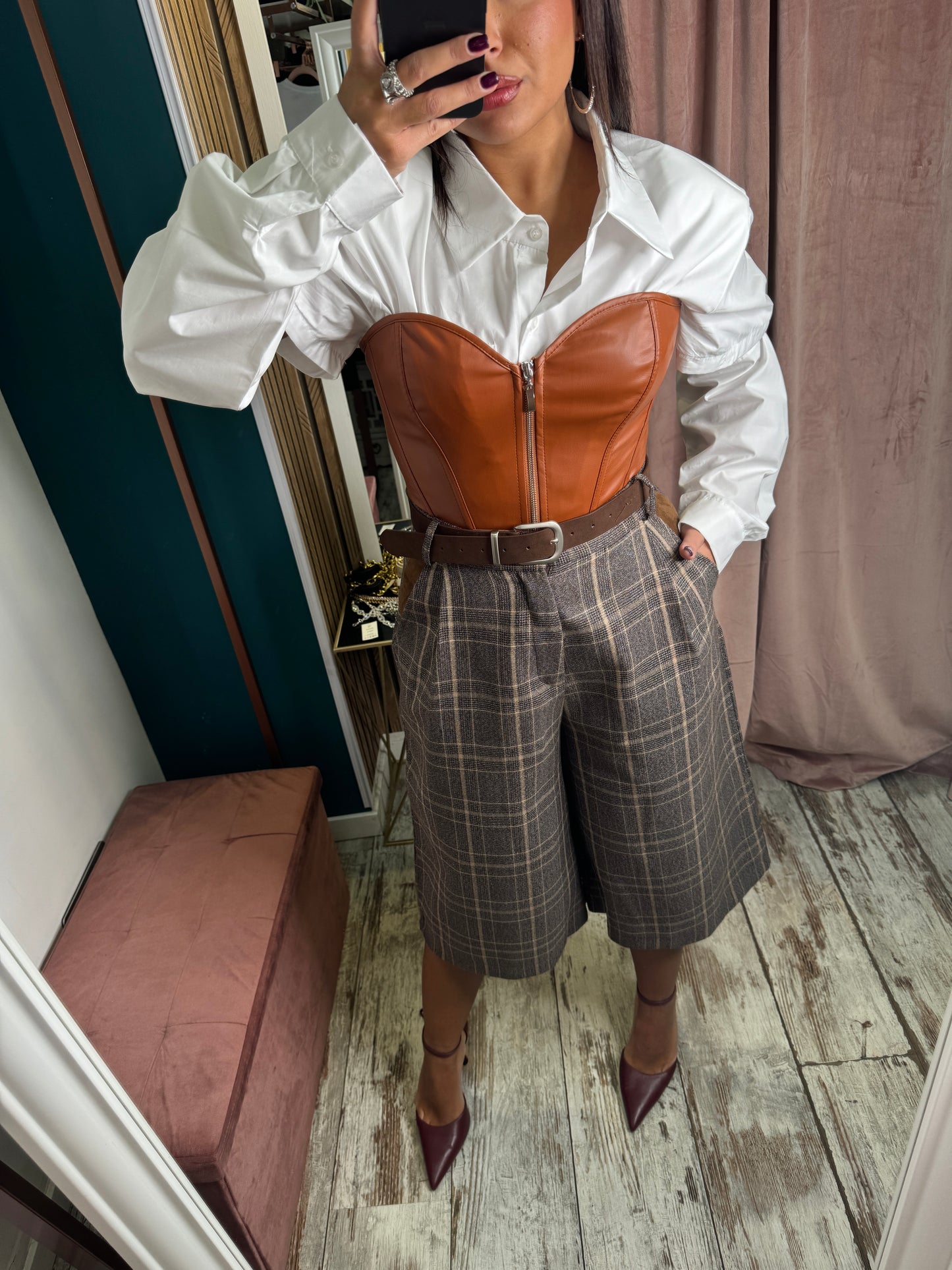 Corpetto ecopelle cuoio