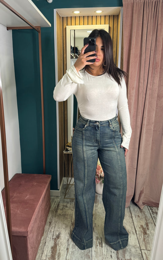 Jeans palazzo sfumato